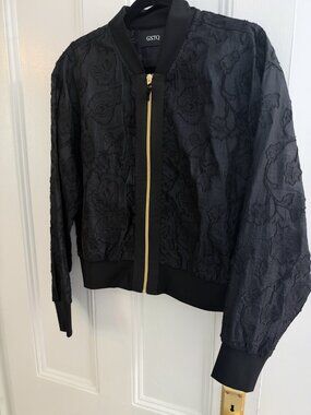 GSTQ Embroidered Bomber Jacket Black M